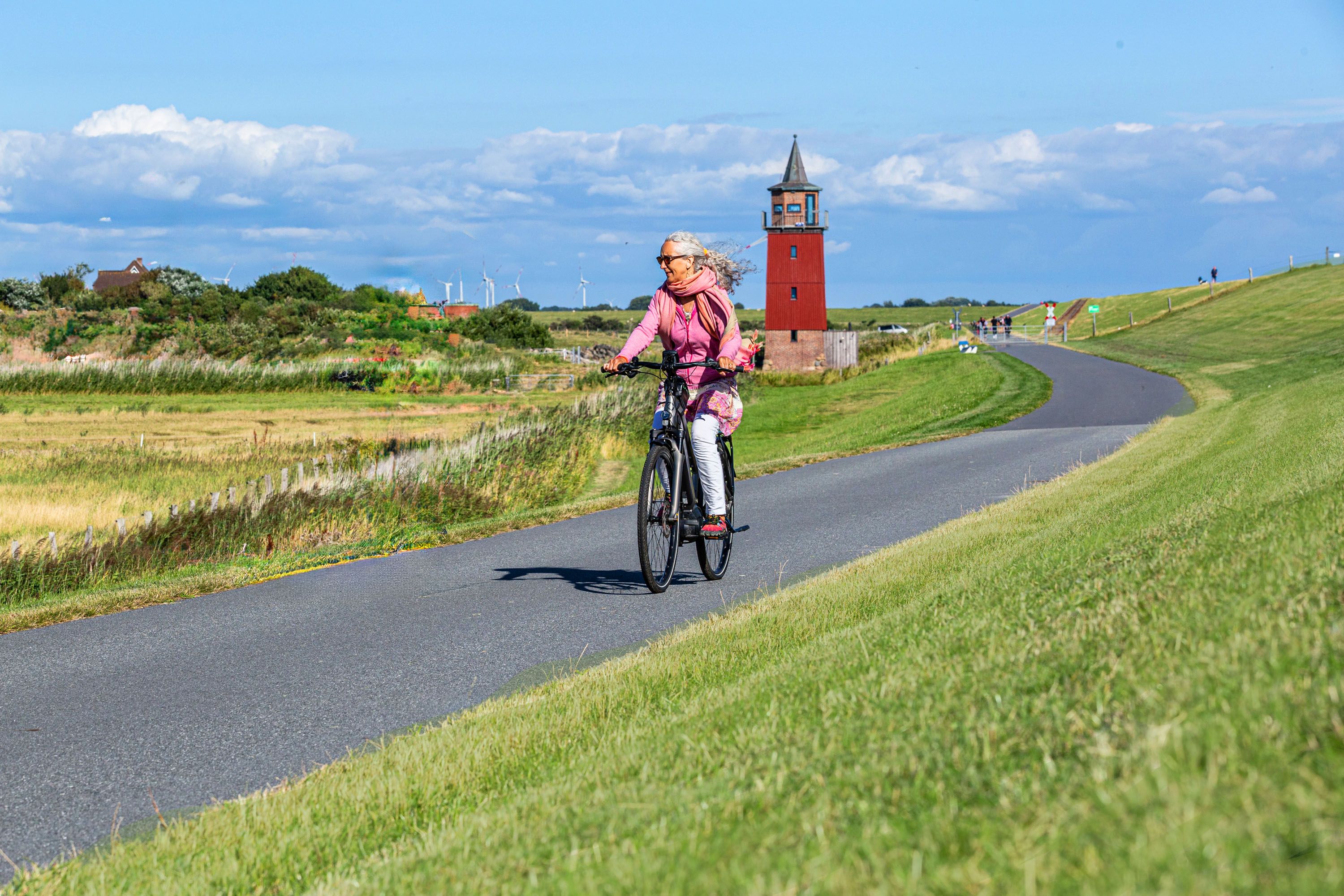 Tour mit dem Fahrrad am Deich