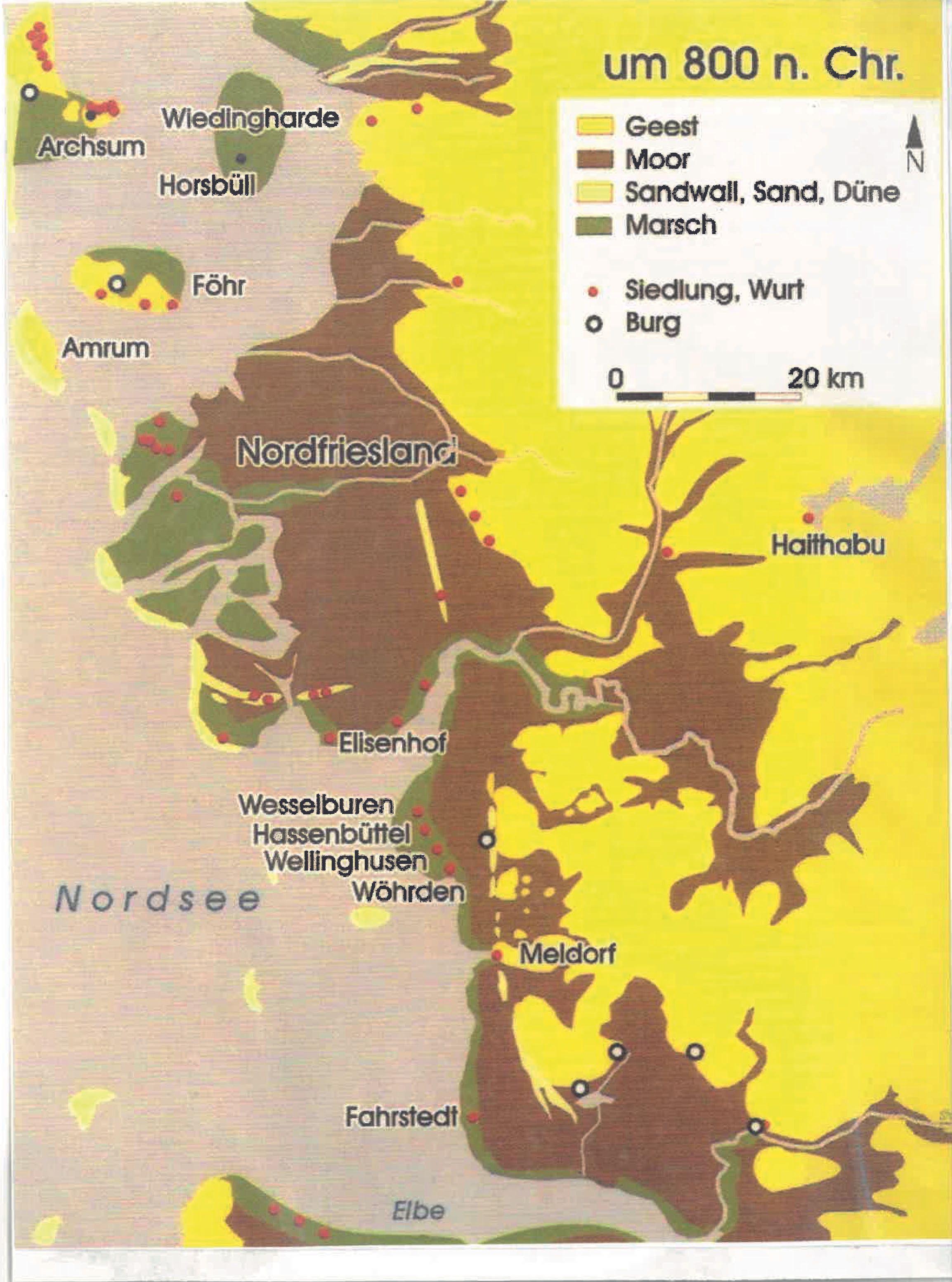 Nordfriesland um das Jahr 800
