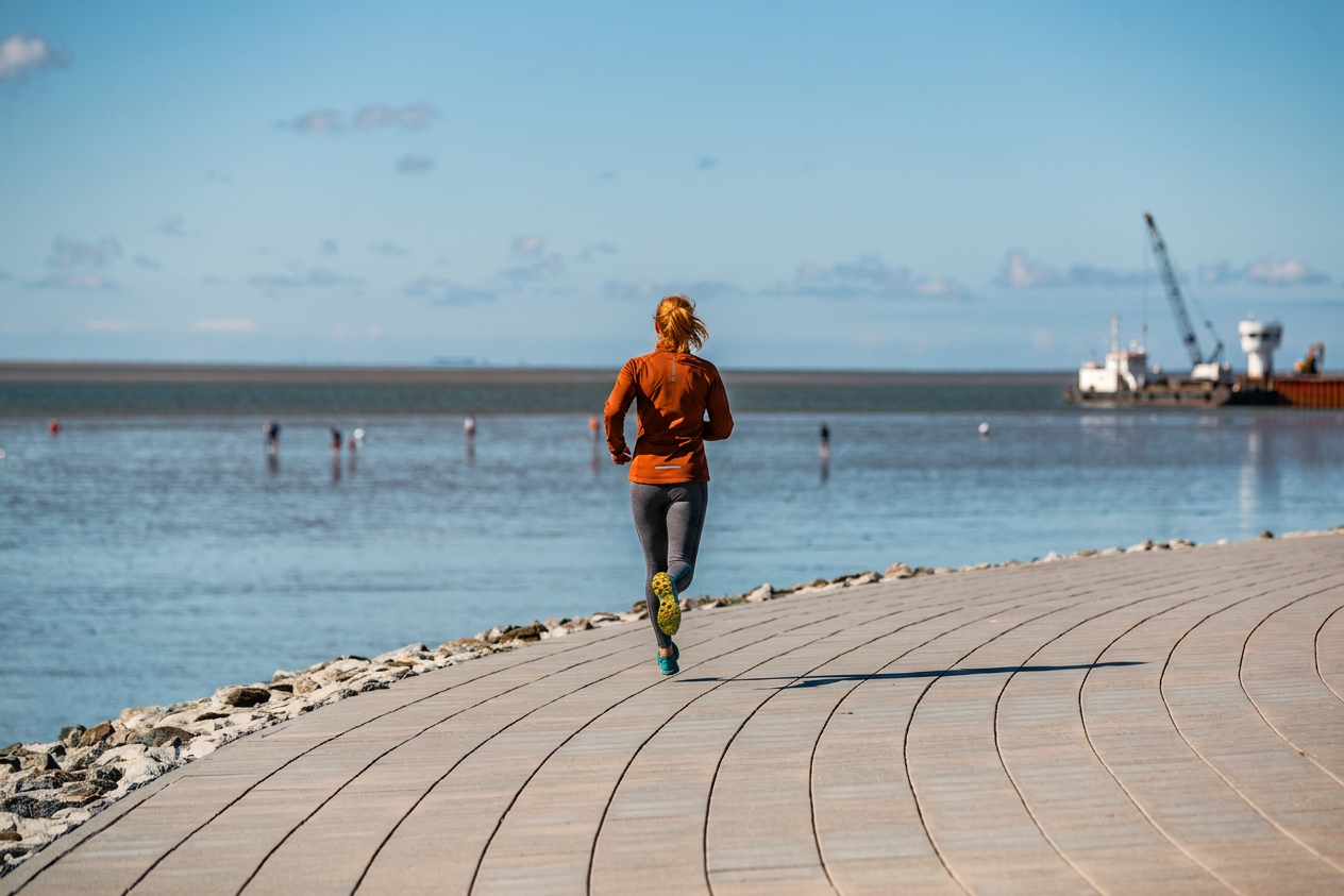 Joggen am Badedeich