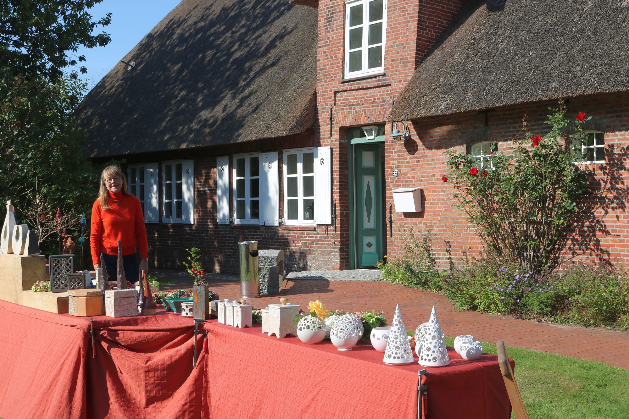Stand auf dem Lecker Landmarkt vor dem Leck Huus
